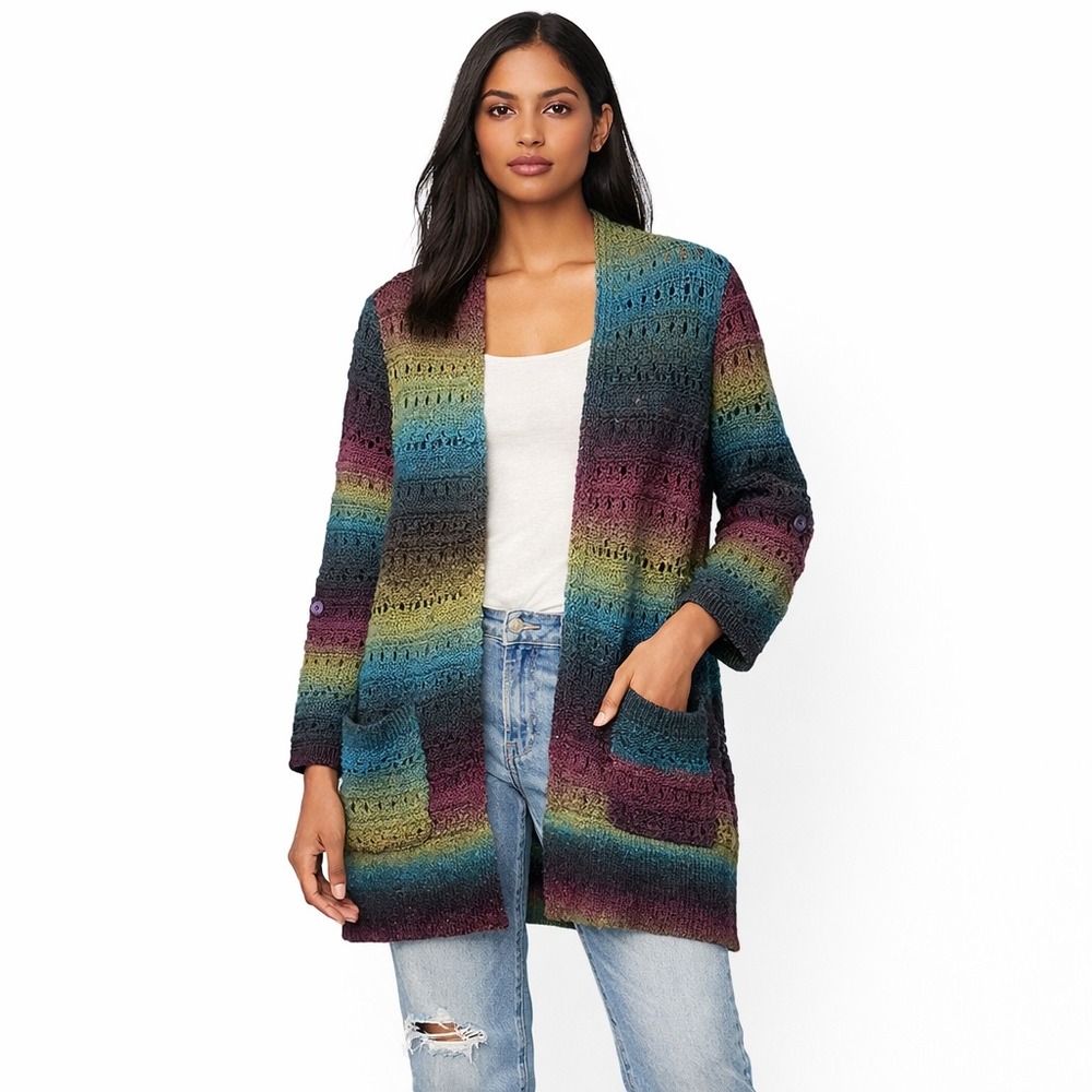 Relativity Womens Open Knit Crochet Cardigan S Boho Festival Cottagecore Indie‎